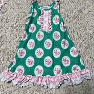 SweetHoney Green and Pink Toddler Dress